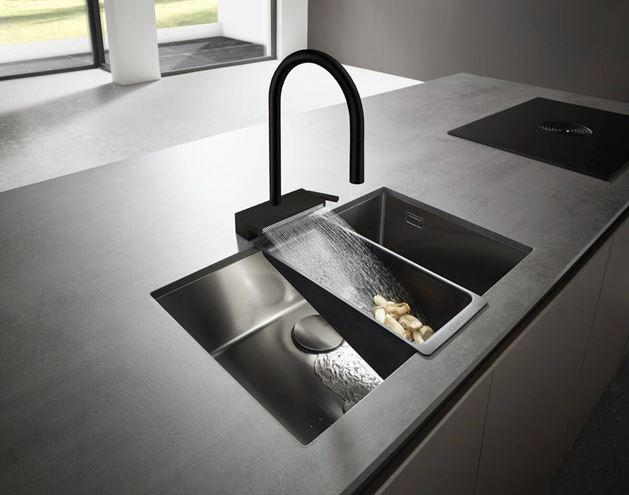 HANSGROHE AQUNO SELECT M81 drezová batéria, s vyťahovacou sprškou a plochým sprchovacím prúdom, matná čierna 73837670 Obrázek - fotka