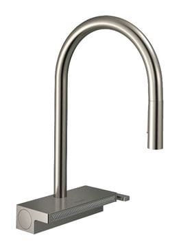 HANSGROHE AQUNO SELECT M81 drezová batéria, s vyťahovacou sprškou a plochým sprchovacím prúdom, nerez