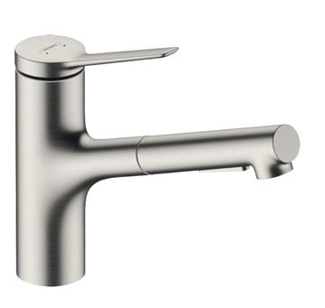 HANSGROHE ZESIS M33 drezová batéria, s vyťahovacou sprškou, nerez
