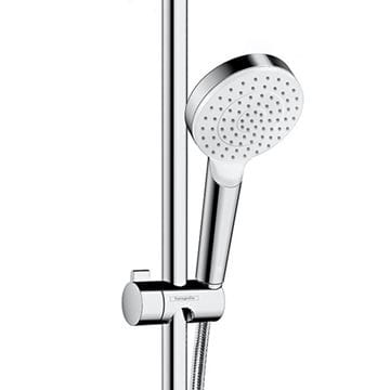 HANSGROHE CROMETTA 1JET sprchová súprava 3-dielna, ručná sprcha pr. 100 mm, tyč, hadica, EcoSmart, biela/chróm 26535400 Obrázek - fotka