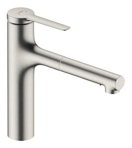 HANSGROHE ZESIS M33 drezová batéria, s vyťahovacou sprškou, sBox lite, nerez