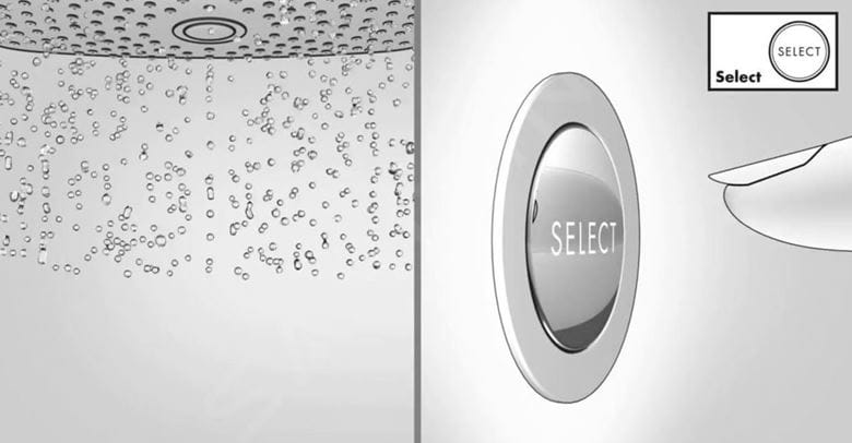 HANSGROHE RAINFINITY 130 3JET sprchová súprava 4-dielna, ručná sprcha pr. 130 mm, 3 prúdy, tyč, hadica, polička, EcoSmart, chróm 27674000 Obrázek - fotka