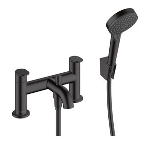 HANSGROHE VERNIS BLEND batéria na okraj vane, 2-otvorová, so sprchovou súpravou, matná čierna