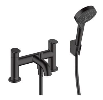 HANSGROHE VERNIS BLEND batéria na okraj vane, 2-otvorová, so sprchovou súpravou, matná čierna