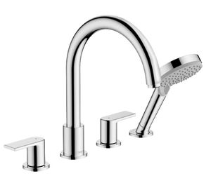 HANSGROHE VERNIS SHAPE batéria na okraj vane, 4-otvorová, so sprchovou súpravou, chróm