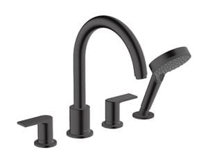 HANSGROHE VERNIS SHAPE vaňová batéria 4-otvorová, na okraj vane, s ručnou sprchou, matná čierna
