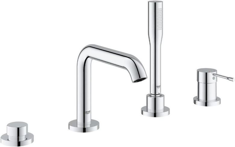 GROHE ESSENCE NEW batéria na okraj vane, 4-otvorová, s prepínačom, so sprchovou súpravou, chróm 19578001 Obrázek - Hlavní obrázek
