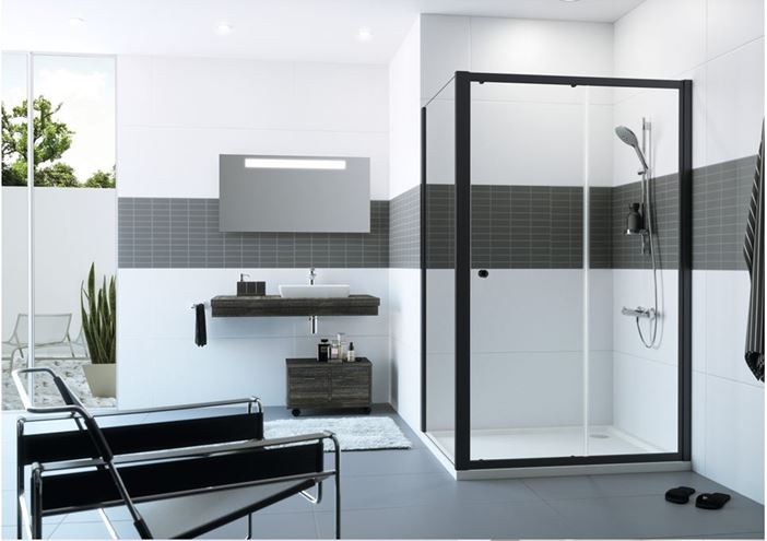 CONCEPT 100 BLACK EDITION sprchové dvere 120x200 cm, posuvné, čierna / číre sklo PTA20409.123.322 Obrázek - fotka