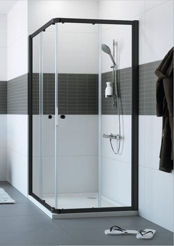 CONCEPT 100 BLACK EDITION sprchovací kút 80x80 cm, rohový vstup, posuvné dvere, čierna / sklo číre PTA20106.123.322 Obrázek - Hlavní obrázek