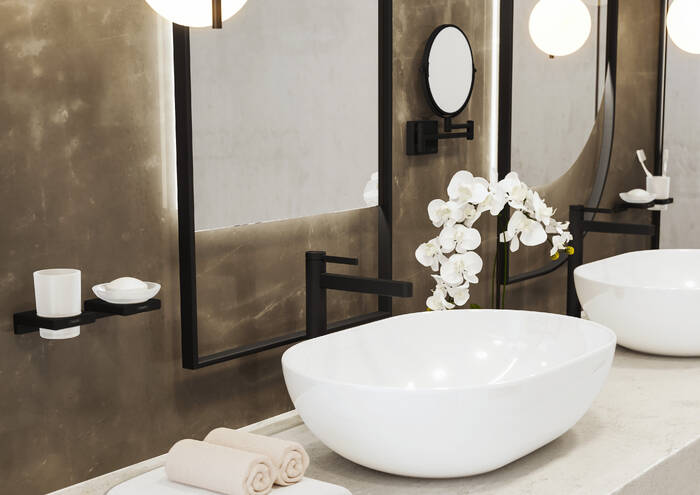 HANSGROHE ADDSTORIS kozmetické zrkadlo 188 mm, zväčšovacia, čierna 41791670 Obrázek - fotka
