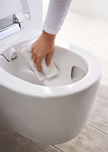 GEBERIT AQUACLEAN SELA závesné WC s bidetovým sedadlom, SoftOpening, TurboFlush, KeraTect, biela/chróm 146.222.21.1 Obrázek - fotka