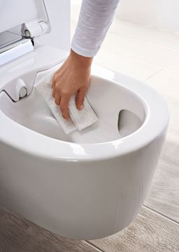 GEBERIT AQUACLEAN SELA závesné WC s bidetovým sedadlom, SoftOpening, TurboFlush, KeraTect, biela/chróm 146.222.21.1 Obrázek - fotka