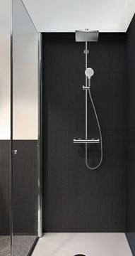 HANSGROHE CROMETTA E SHOWERPIPE 240 sprchový set s termostatickou batériou, horná sprcha, ručná sprcha s 2 prúdmi, tyč, hadica, chróm 27271000 Obrázek - fotka