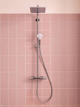 HANSGROHE CROMETTA E SHOWERPIPE 240 sprchový set s termostatickou batériou, horná sprcha, ručná sprcha s 2 prúdmi, tyč, hadica, chróm 27271000 Obrázek - fotka