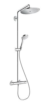 HANSGROHE CROMA SELECT S SHOWERPIPE 280 sprchový set s termostatickou batériou, horná sprcha, ručná sprcha s 3 prúdmi, tyč, hadica, chróm