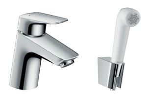 HANSGROHE LOGIS umývadlová batéria 107mm, stojanková, páková, s ručnou sprchou Bidette, chróm