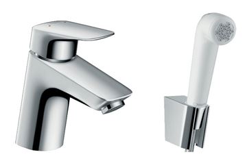 HANSGROHE LOGIS umývadlová batéria 107mm, stojanková, páková, s ručnou sprchou Bidette, chróm