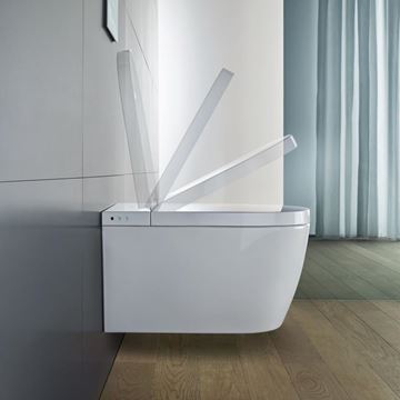 DURAVIT SENSOWASH STARCK F PLUS COMPACT závesné WC s bidetovým sedadlom, Rimless, Softclose, biela 650000012004320 Obrázek - fotka