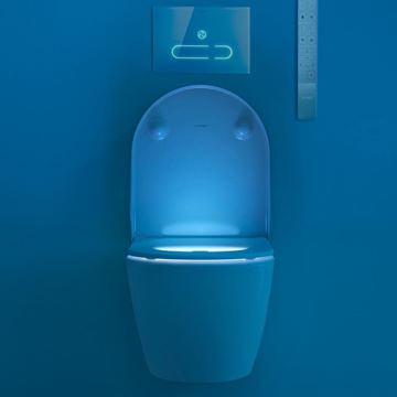 DURAVIT SENSOWASH STARCK F PLUS COMPACT závesné WC s bidetovým sedadlom, Rimless, Softclose, biela 650000012004320 Obrázek - fotka