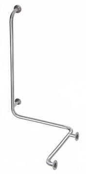 AZP BRNO REHA madlo do sprchy 672x1100 mm, rohové, ľavé, brúsená nerez