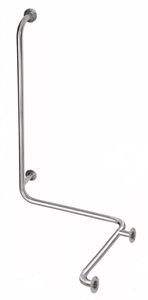 AZP BRNO REHA madlo do sprchy 672x1100 mm, rohové, ľavé, brúsená nerez