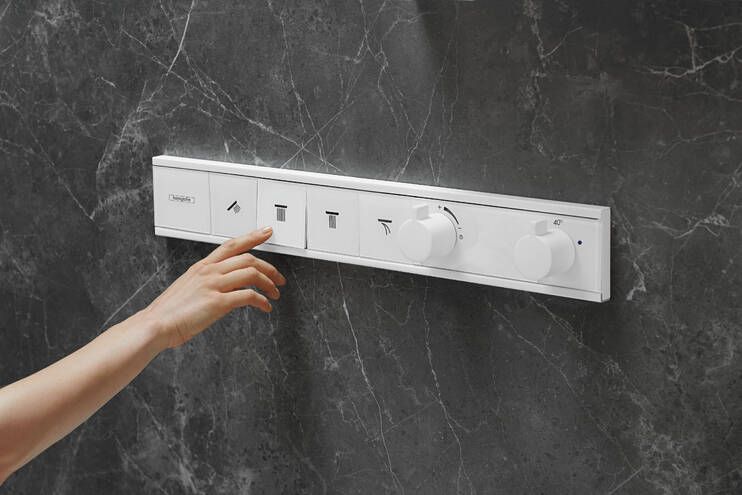 HANSGROHE RAINSELECT podomietková termostatická batéria, pre 4 spotrebiče, matná biela 15382700 Obrázek - fotka