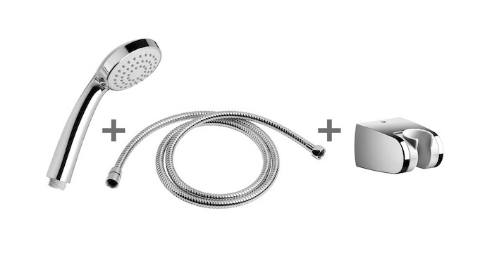 JIKA RIO sprchová súprava 3-dielna, ručná sprcha pr. 100 mm, hadica, držiak, chróm/nerez H3651R00041001 Obrázek - fotka