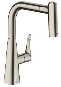 HANSGROHE METRIS M71 drezová batéria, s vyťahovacou sprškou, nerez