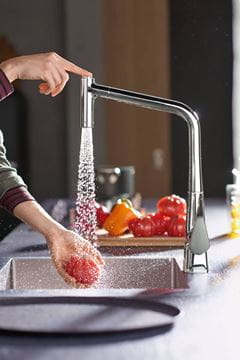HANSGROHE METRIS M71 drezová batéria, s vyťahovacou sprškou, sBox, chróm 73801000 Obrázek - fotka
