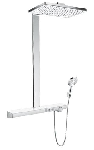HANSGROHE RAINMAKER SELECT SHOWERPIPE 460 sprchový set s termostatickou batériou, horná sprcha, ručná sprcha s 2 prúdmi, EcoSmart, biela/chróm 27028400 Obrázek - Hlavní obrázek
