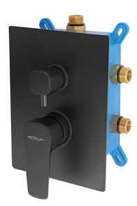 NOVASERVIS METALIA 58 vaňová podomietková batéria, pre 3 spotrebiče, s telesom, čierna