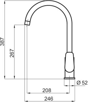 NOVASERVIS TITANIA PURE drezová batéria, chróm 90313,0 Technický nákres