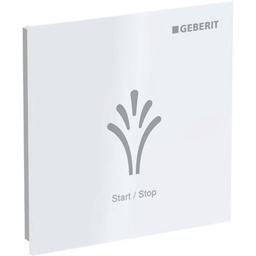 GEBERIT AQUACLEAN ovládacie tlačidlo splachovania, pre elektronický bidet, senzorové, napájanie z batérie, plast, biela