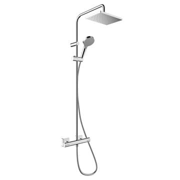 HANSGROHE VERNIS SHAPE SHOWERPIPE 230 sprchový set s termostatickou batériou, horná sprcha, ručná sprcha s 2 prúdmi, tyč, hadica, chróm