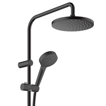 HANSGROHE VERNIS BLEND SHOWERPIPE 200 sprchový set s termostatickou batériou, horná sprcha, ručná sprcha s 2 prúdmi, hadica, matná čierna 26276670 Obrázek - fotka
