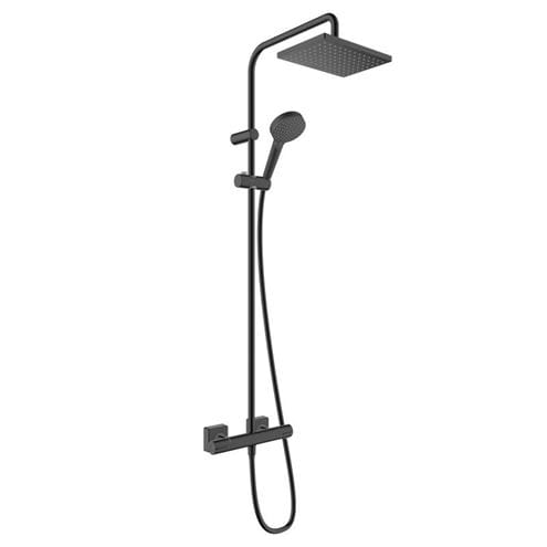HANSGROHE VERNIS SHAPE SHOWERPIPE 230 sprchový set s termostatickou batériou, horná sprcha, ručná sprcha s 2 prúdmi, tyč, hadica, matná čierna 26286670 Obrázek - Hlavní obrázek