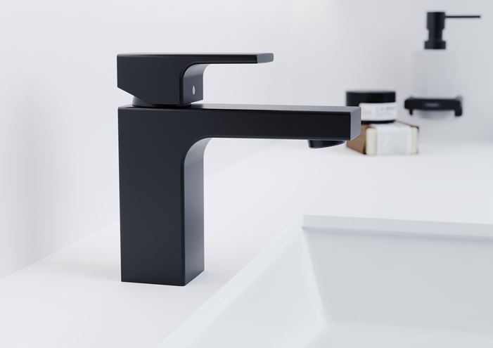 HANSGROHE VERNIS SHAPE umývadlová stojanková batéria, s odtokovou súpravou, EcoSmart, matná čierna 71561670 Obrázek - fotka