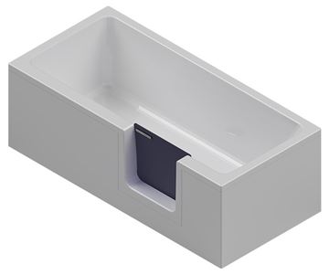 GKI DUOSETRA vaňa 170x80 cm, s dvierkami, so zástenou a sedadlom, s panelom a rámom, akrylát DUOSETRA Obrázek - fotka