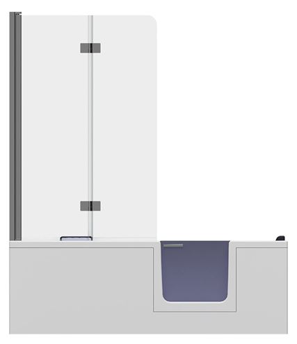 GKI DUOSETRA vaňa 170x80 cm, s dvierkami, so zástenou a sedadlom, s panelom a rámom, akrylát DUOSETRA Obrázek - fotka