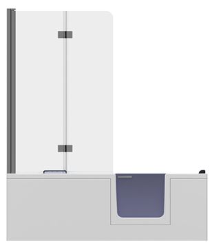 GKI DUOSETRA vaňa 170x80 cm, s dvierkami, so zástenou a sedadlom, s panelom a rámom, akrylát DUOSETRA Obrázek - fotka