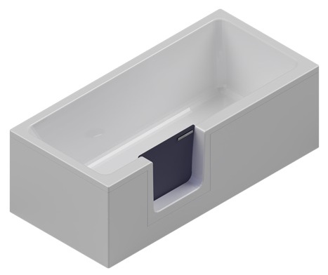 GKI DUOSETLA vaňa 170x80 cm, s dvierkami, so zástenou a sedadlom, s panelom a rámom, akrylát DUOSETLA Obrázek - fotka