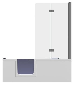 GKI DUOSETLA vaňa 170x80 cm, s dvierkami, so zástenou a sedadlom, s panelom a rámom, akrylát DUOSETLA Obrázek - fotka