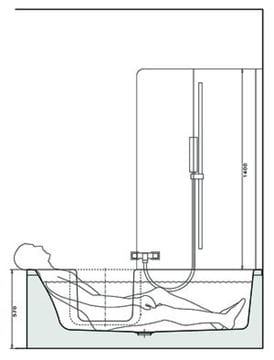 GKI DUOSETLA vaňa 170x80 cm, s dvierkami, so zástenou a sedadlom, s panelom a rámom, akrylát DUOSETLA Obrázek - fotka