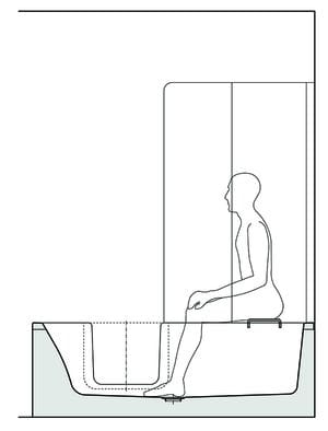 GKI DUOSETLA vaňa 170x80 cm, s dvierkami, so zástenou a sedadlom, s panelom a rámom, akrylát DUOSETLA Obrázek - fotka