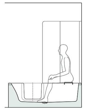 GKI DUOSETLA vaňa 170x80 cm, s dvierkami, so zástenou a sedadlom, s panelom a rámom, akrylát DUOSETLA Obrázek - fotka
