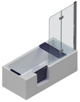 GKI DUOSETLA vaňa 170x80 cm, s dvierkami, so zástenou a sedadlom, s odnímateľným panelom a rámom, akrylát