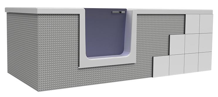 GKI DUOSETLF vaňa 170x80 cm, s dvierkami, so zástenou a sedadlom, s panelom na obloženie a rámom, akrylát DUOSETLF Obrázek - fotka