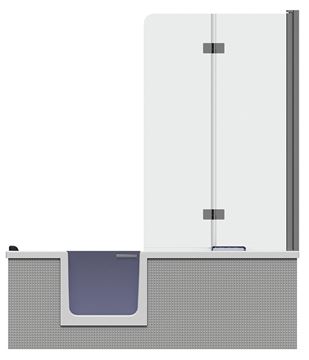 GKI DUOSETLF vaňa 170x80 cm, s dvierkami, so zástenou a sedadlom, s panelom na obloženie a rámom, akrylát DUOSETLF Obrázek - fotka