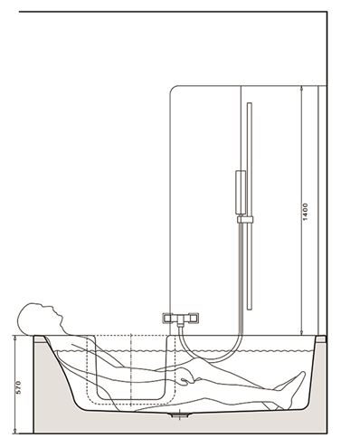 GKI DUOSETLF vaňa 170x80 cm, s dvierkami, so zástenou a sedadlom, s panelom na obloženie a rámom, akrylát DUOSETLF Obrázek - fotka