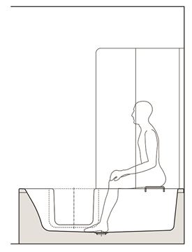 GKI DUOSETLF vaňa 170x80 cm, s dvierkami, so zástenou a sedadlom, s panelom na obloženie a rámom, akrylát DUOSETLF Obrázek - fotka